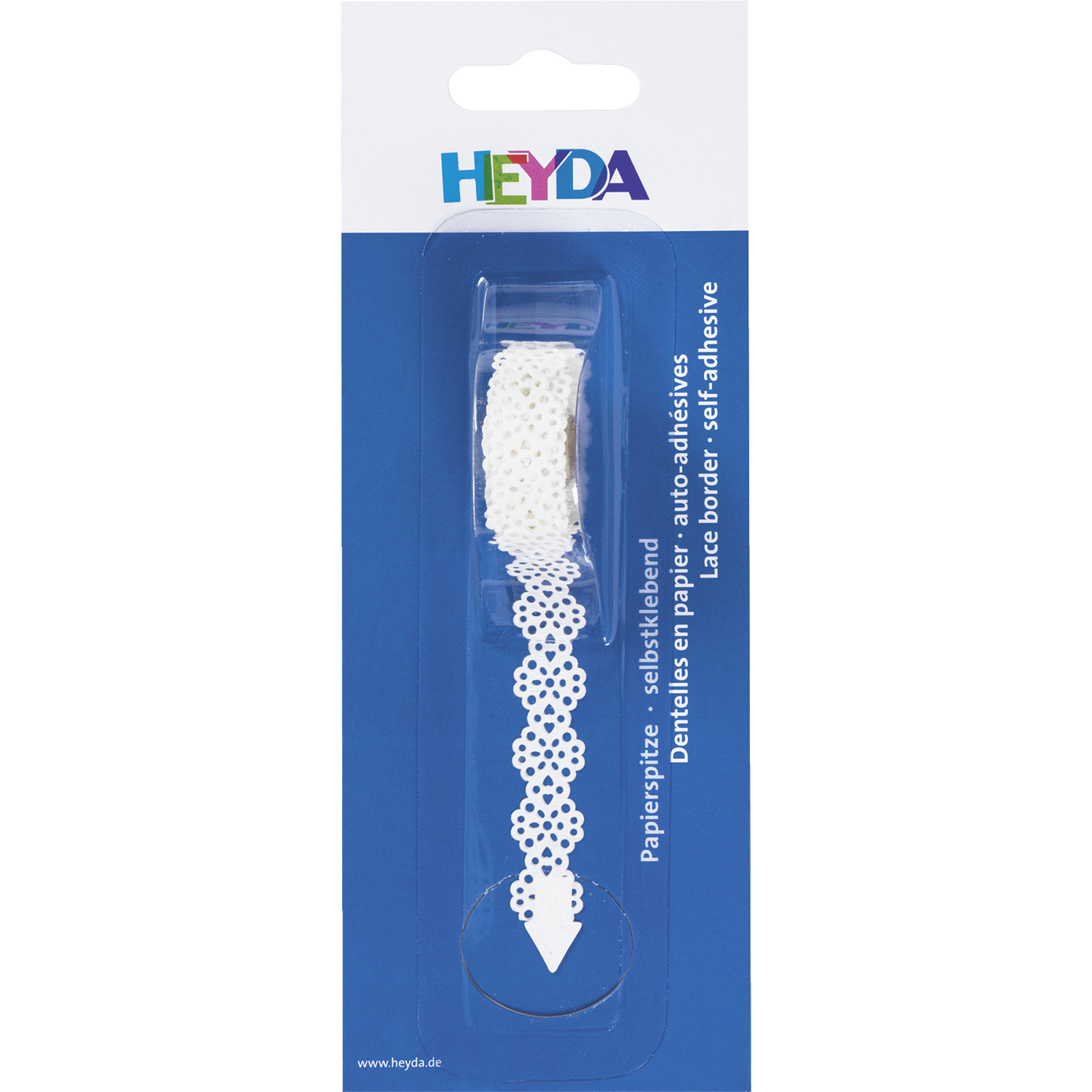 NEU Papierspitze selbstklebend, 2 m x 14 mm, Blumenmotiv Wei�