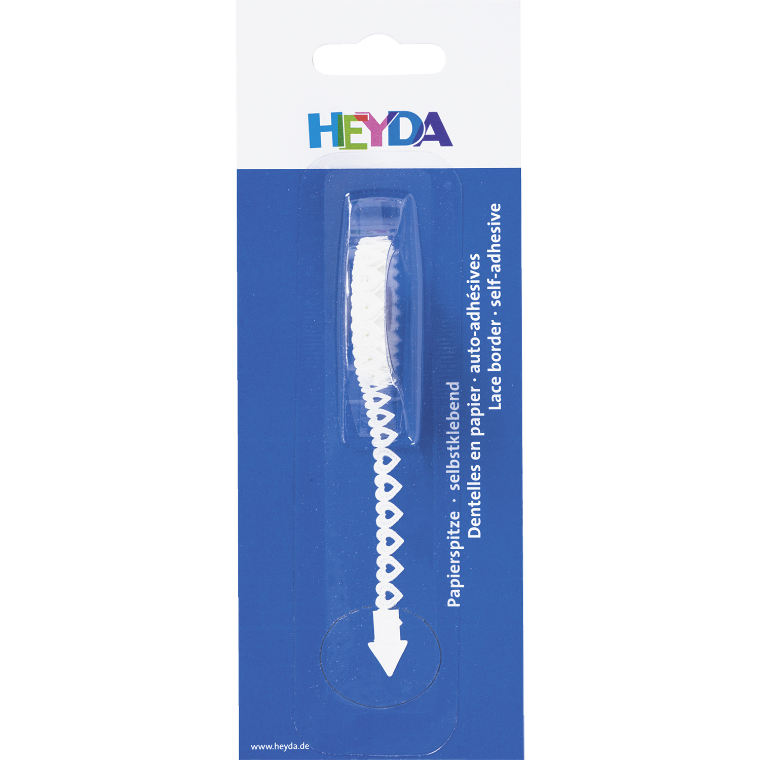 NEU Papierspitze selbstklebend, 2 m x 8 mm, Herzen Wei�