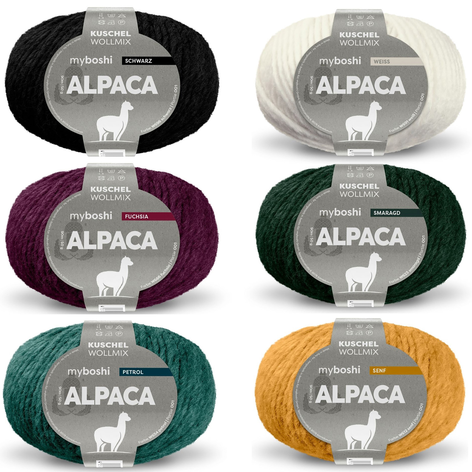 NEU myboshi Alpaca Kuschel-Wollmix / Strickwolle, 50 g - Verschiedene Farbt�ne