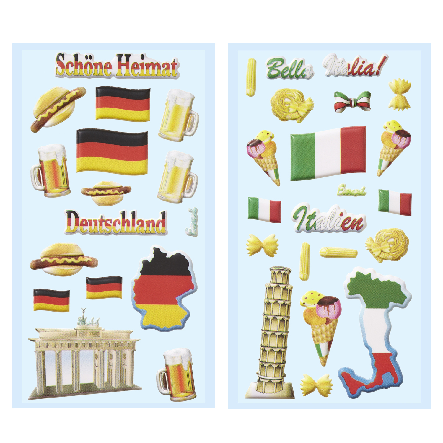 NEU SOFTY 3-D Sticker / Aufkleber, International - Verschiedene L�nder
