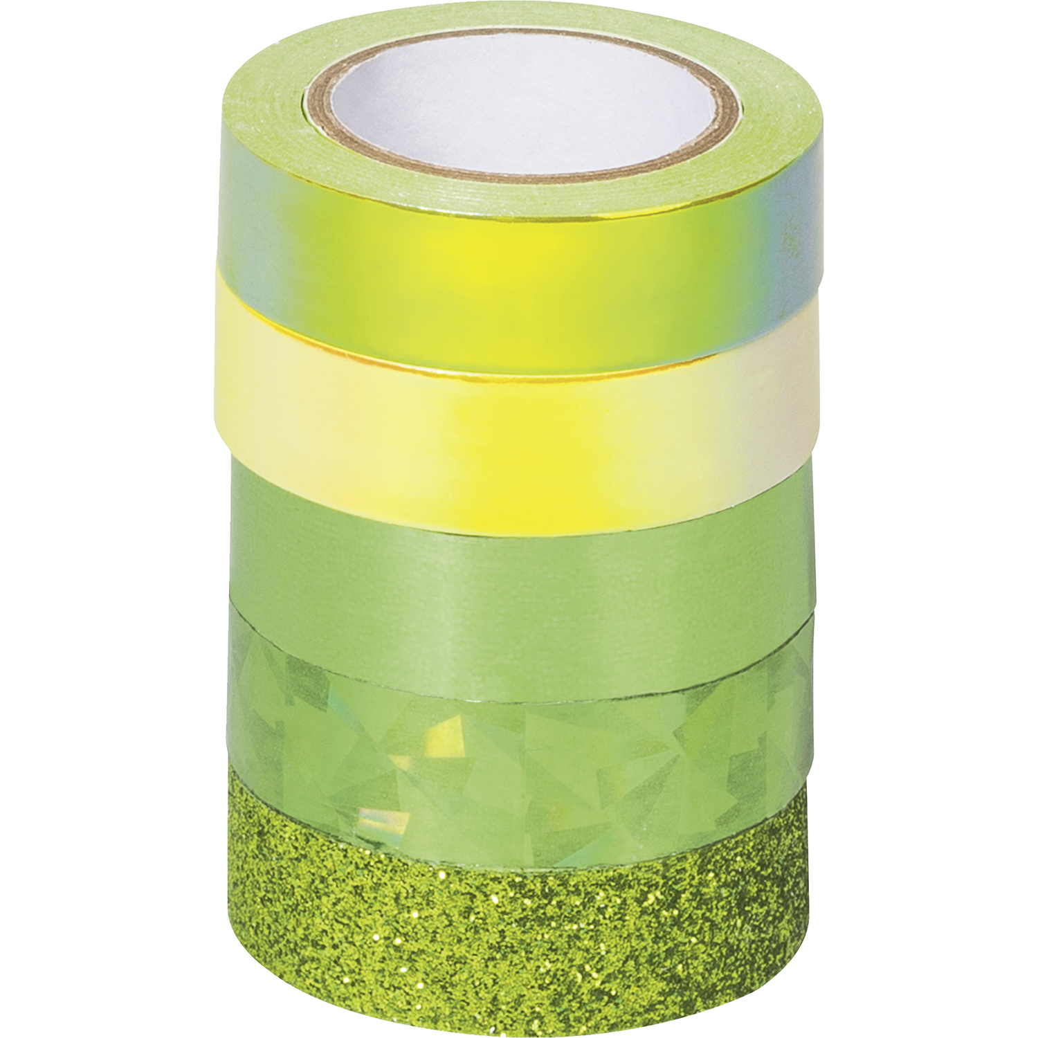 NEU Deko Tape / Klebeband, 5 Rollen, Effekt Mix Basic Gr�n