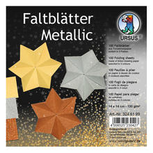 NEU Faltbl�tter Metallic, 100 St�ck - Verschiedene Gr��en