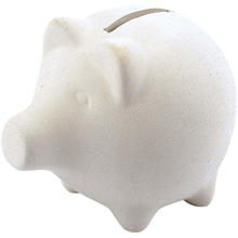 Terrakotta Sparschwein, wei�, 9cm, 1 St�ck