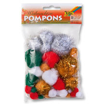 SALE Pompons, 30 Stck., Weihnachten sortiert